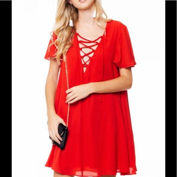 Show Me Your MuMu Dresses & Skirts - show me your mumu red Kylie Lace Up Dress Sz.S Show Me Your MuMu Dresses & Skirts - show me your mumu red Kylie Lace Up Dress Sz.S